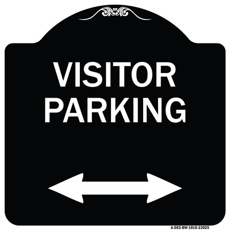 Signmission Reserved Parking Visitor Parking Heavy-Gauge Aluminum Architectural Sign, 18" x 18", BW-1818-23025 A-DES-BW-1818-23025
